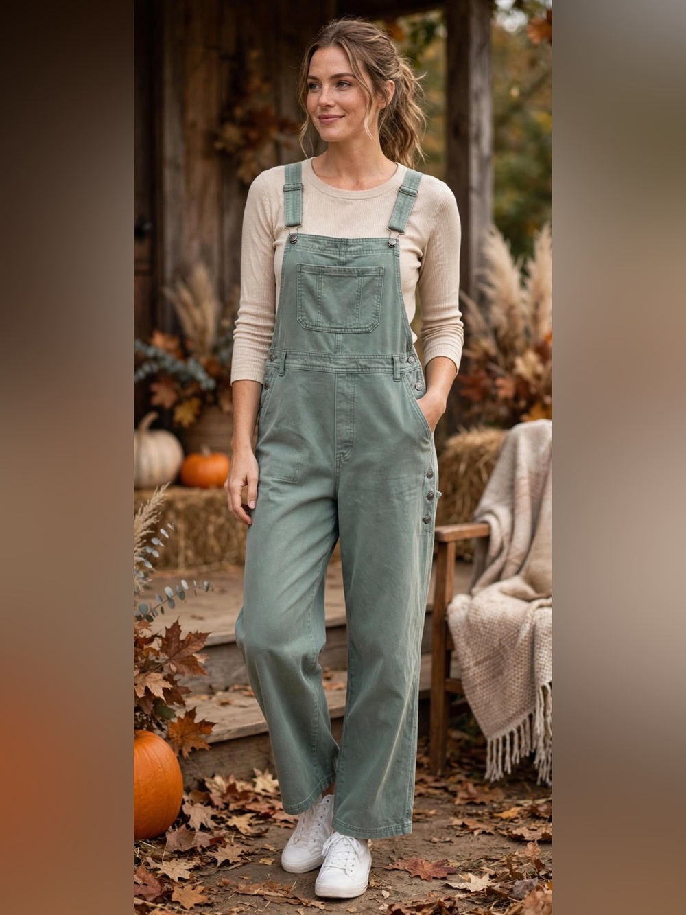 Women's Aerie Green Overalls Size XL